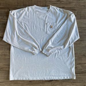 **SOLD**Carharrt Long Sleeve Tee - Ash Heather (White/Grey)